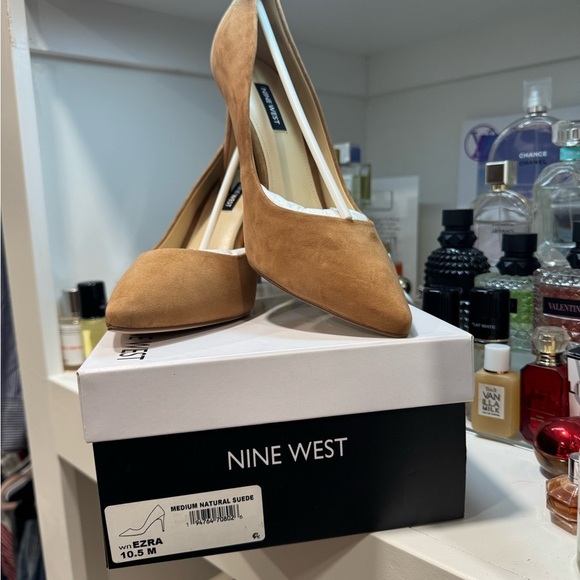 Nine West Shoes - Nine West Tan Heels Sleek Suede Design